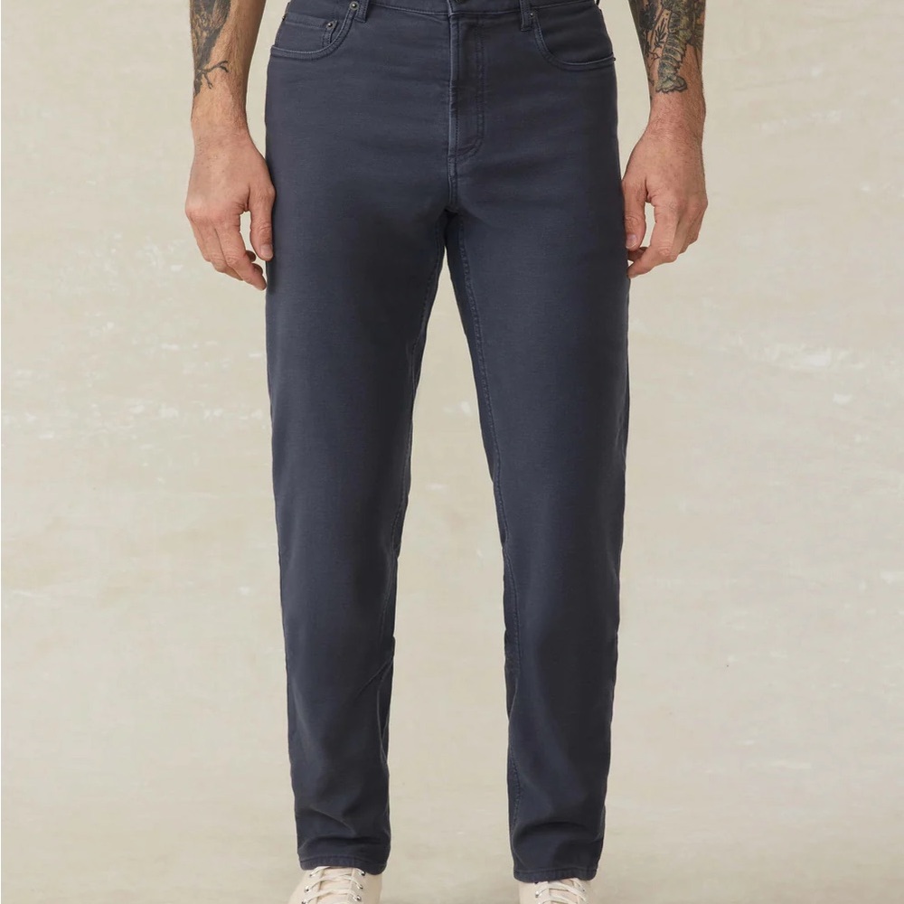 Faherty terry cloth pants navy blue